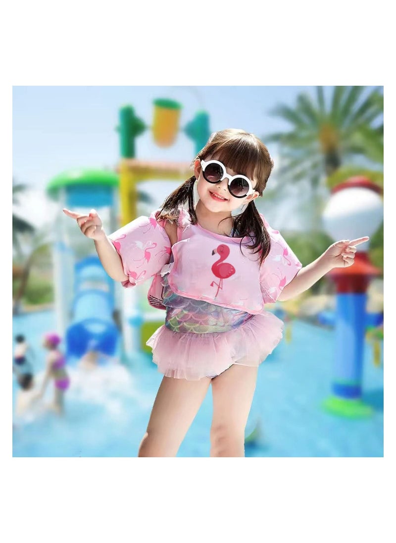 GGEROU Toddler Swim Vest,Swim Arm Bands,Kids Water Wings Arm Floaties,Flamingo  - Image 3