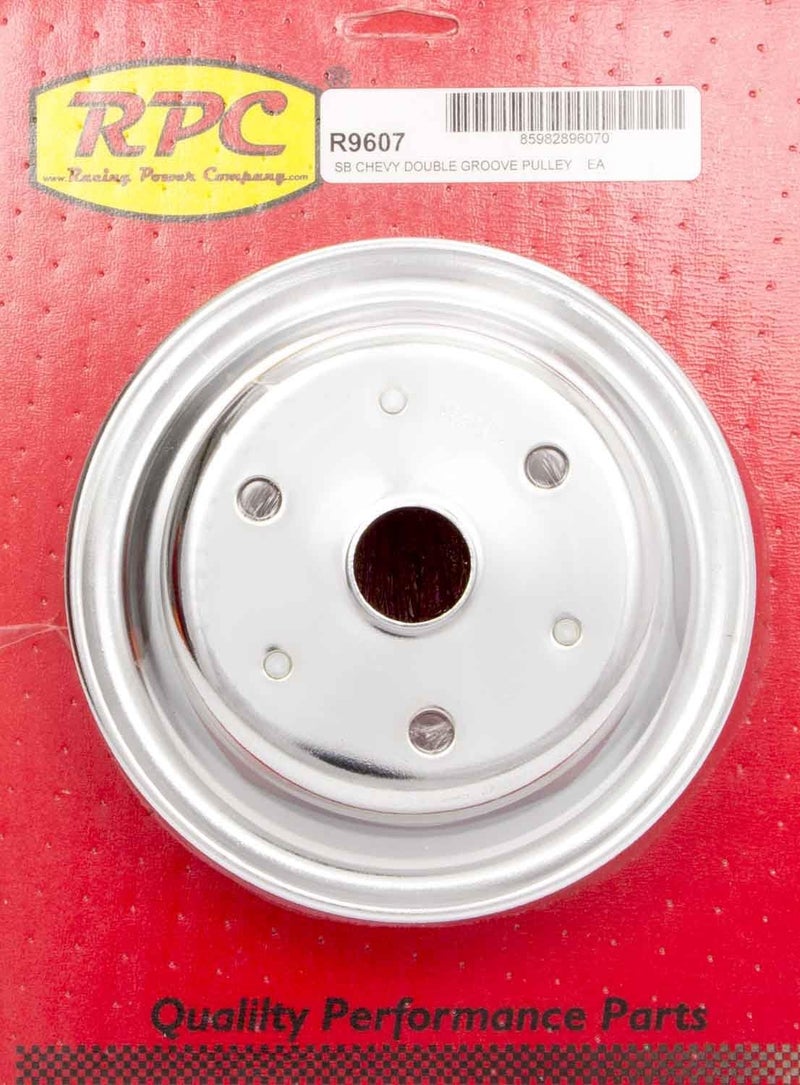 Racing Power Company R9607 Chrome LWP Double Groove Crank Pulley - Image 1