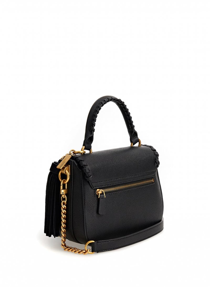 GUESS Kaoma Top Handle Flap Handbag Black - Image 2