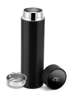 Cool Baby COOLBABY Smart Insulated Water Bottle, Tea Infuser Bottle Stainless Steel Vacuum Wide Mouth Coffee Mug, Travel Thermoses with LCD Touch Screen, Keep Hot Or Cold, Car Portable Coffee Cup, 500ML(Black)  - Image 1