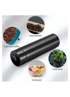 Cool Baby COOLBABY Smart Insulated Water Bottle, Tea Infuser Bottle Stainless Steel Vacuum Wide Mouth Coffee Mug, Travel Thermoses with LCD Touch Screen, Keep Hot Or Cold, Car Portable Coffee Cup, 500ML(Black)  - Image 4
