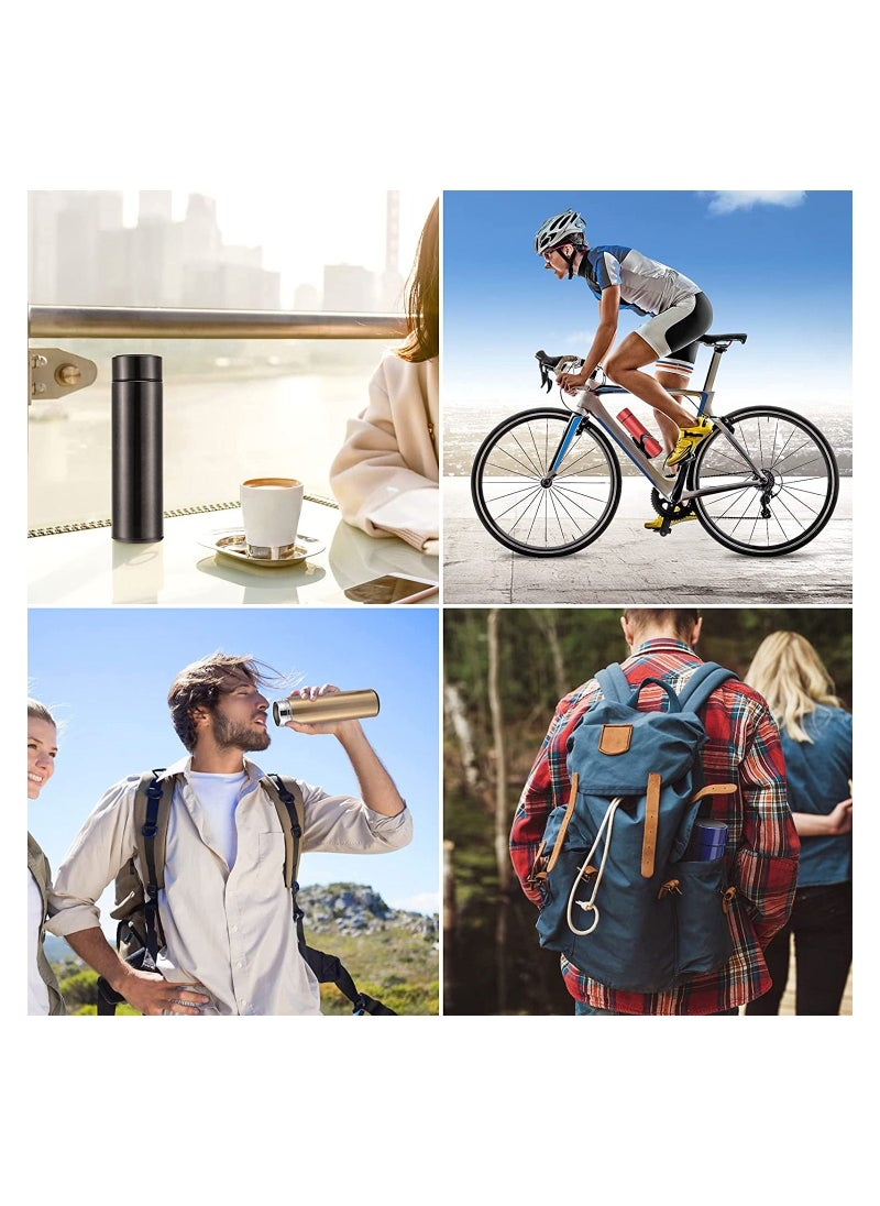 Cool Baby - COOLBABY Smart Insulated Water Bottle, Tea Infuser Bottle Stainless Steel Vacuum Wide Mouth Coffee Mug, Travel Thermoses with LCD Touch Screen, Keep Hot Or Cold, Car Portable Coffee Cup, 500ML(Black) - Image 1