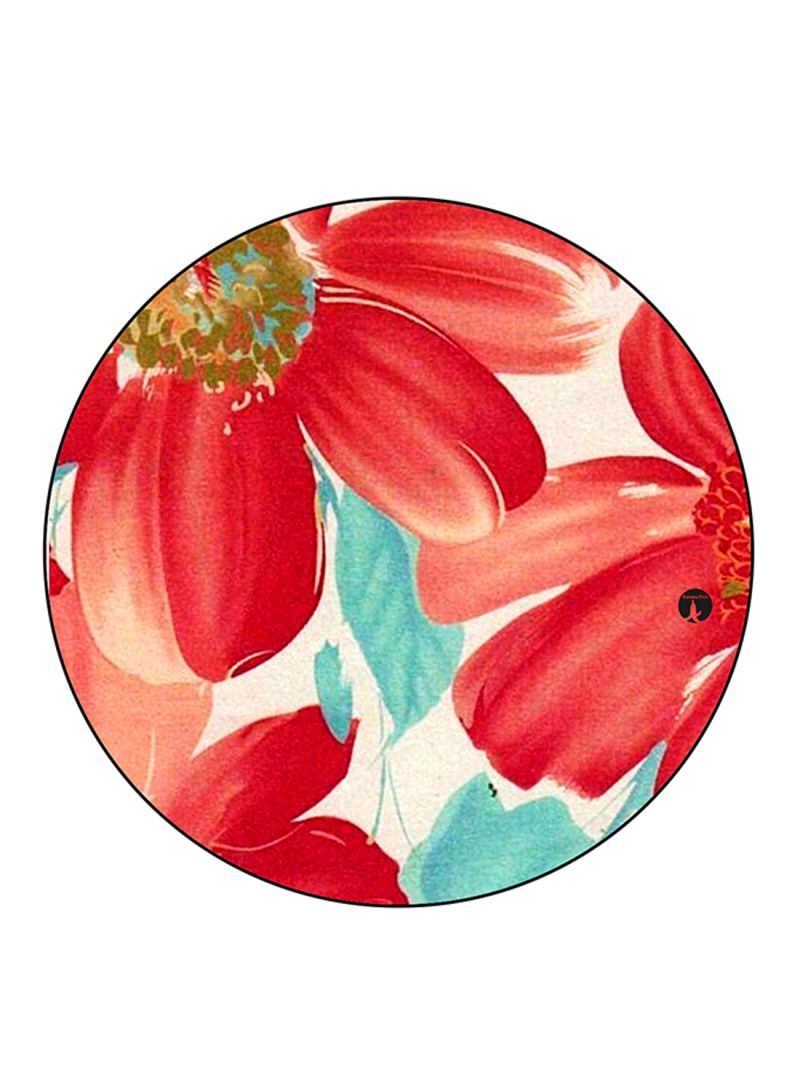 RKN Flowers Printed Mouse Pad Round  Multicolour