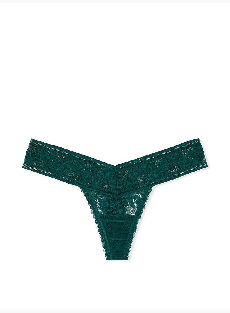 Victoria's Secret Lacie Floral Stripe Thong Panty