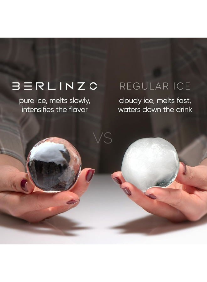 BERLINZO Basic Crystal Clear Ice Ball Maker - 2 Balls - Image 2