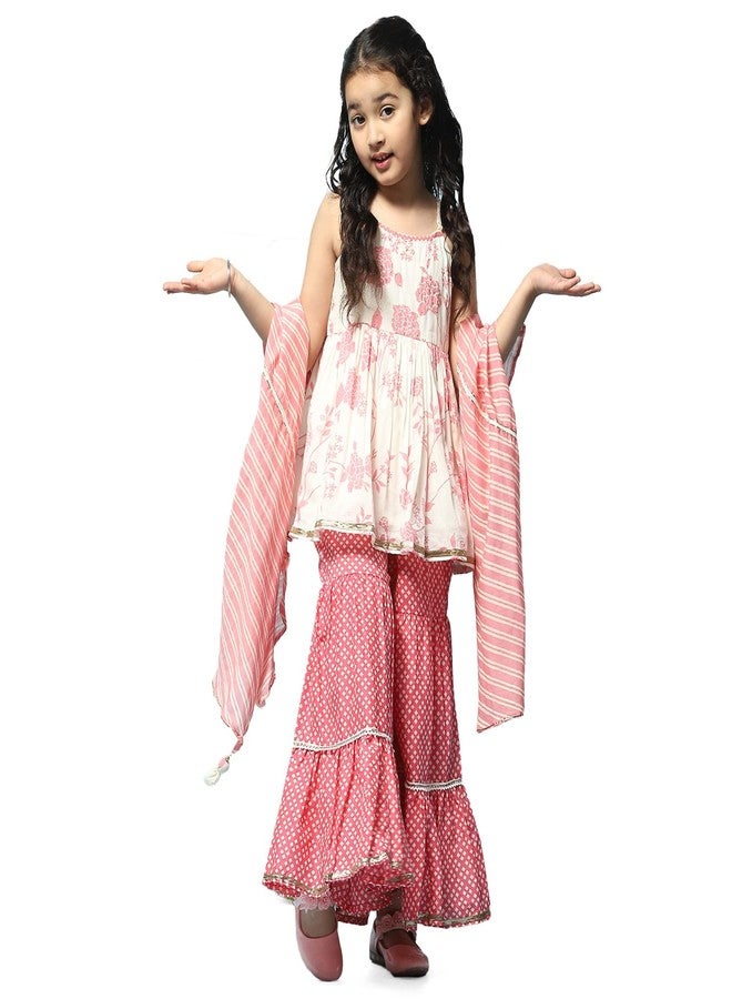 Biba GIRL PRINTED RELAXED KID(KW5166_OFF WHITE-PEACH_15) - Image 1