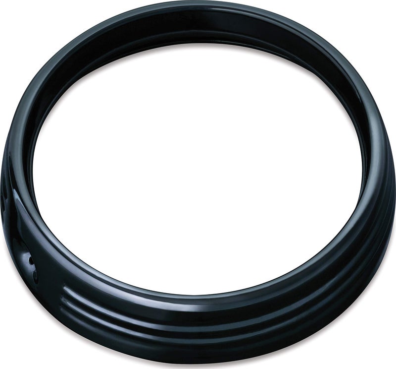 Kuryakyn 6916 Motorcycle Lighting Accessory: 7" Headlamp/Headlight Trim Ring for 2014-19 Harley-Davidson Touring & Trike Motorcycles, Gloss Black - Image 1