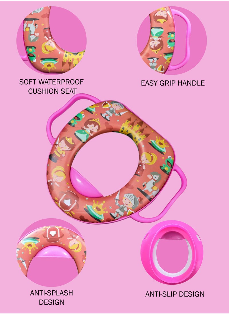 Toshionics Baby Potty Training Seat with Built-In Handles Splash Guard and Soft Detachable Cushion Comfortable and Secure Toilet Seat Cover for Infants Toddlers and Kids Portable Lightweight Easy to Clean and Compatible with Regular and Elongated Toilet Seats Travel-Friendly Potty Seat for Boys and Girls  - Image 4