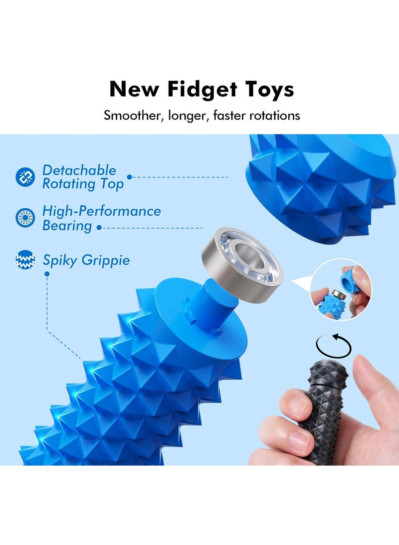 LESONG Pain Fidget Toys for Adults: Rotating Spiky Grippie for Sensory Input - Pain Stim Fidget Toys for Anxiety ADHD Autism Office Travel Classroom - Novelty Gifts for Friends (2 Pack) - Image 4