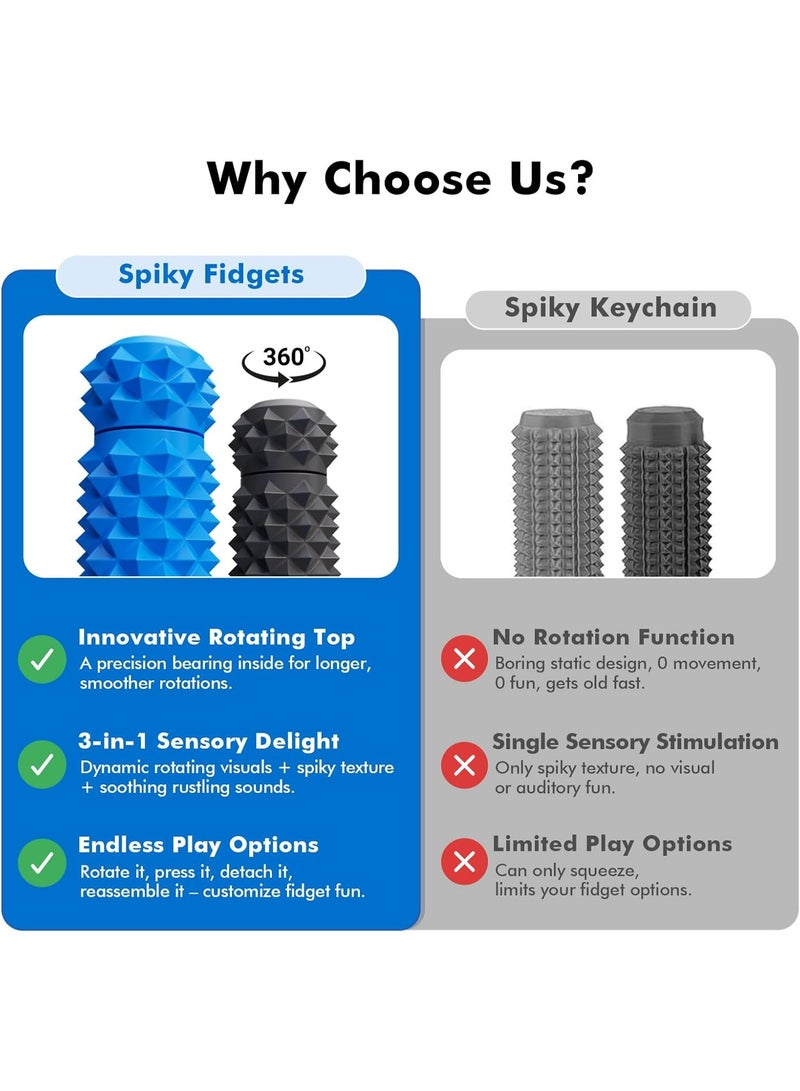 LESONG Pain Fidget Toys for Adults: Rotating Spiky Grippie for Sensory Input - Pain Stim Fidget Toys for Anxiety ADHD Autism Office Travel Classroom - Novelty Gifts for Friends (2 Pack) - Image 5