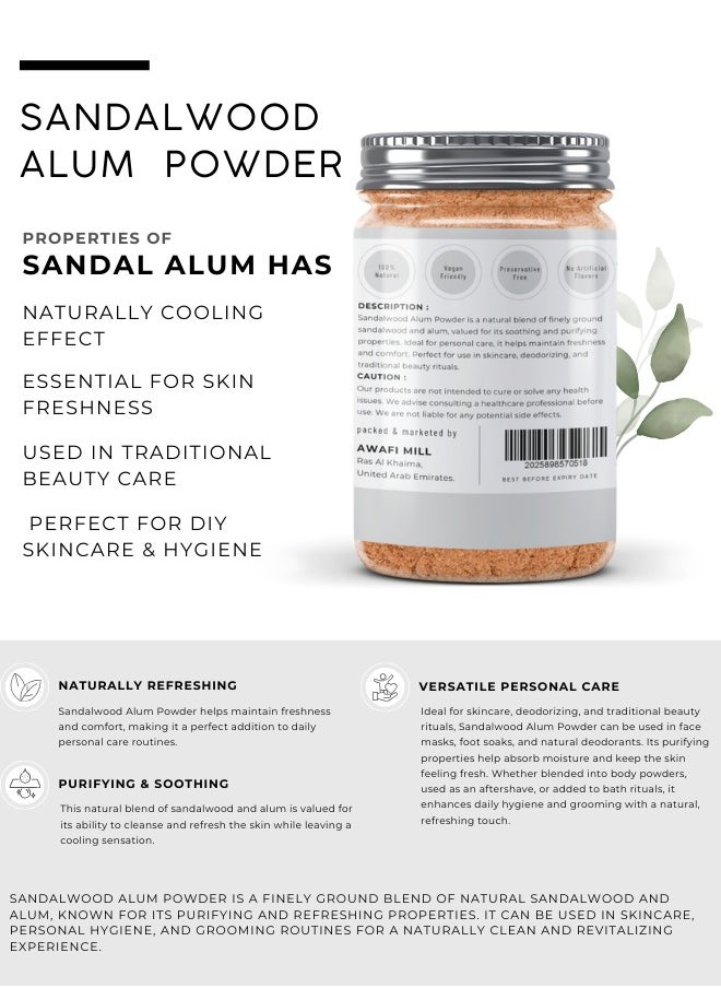 Awafi Mill AWAFI MILL Sandalwood & Alum Deodorant Powder | Natural Fragrant Powder for Daily Use  - Image 2