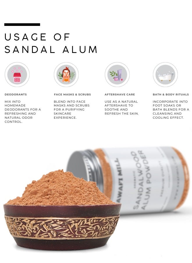 Awafi Mill AWAFI MILL Sandalwood & Alum Deodorant Powder | Natural Fragrant Powder for Daily Use  - Image 3