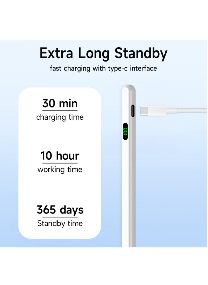 KASTWAVE Stylus Pen for iPad 9th&10th Generation - 30Mins Faster Charge Stylus for iPad Pencil, Pen Compatible with (2018-2024) iPad 6-10th Gen, iPad Air 3-5, iPad Mini 5/6, iPad Pro 11"/12.9"  - Image 2