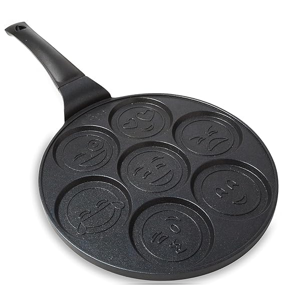 SHOPECOM Pancake pan for Kids Smiley Face Pancake Pan Non Stick Pancake Maker for Kids Breakfast Animal Design Frying pan Smiley face Pancake pan Multi Snack Maker pan for Gas Stove - Image 3