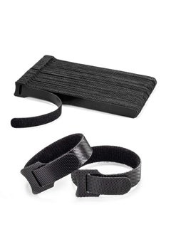 Peachjoy 80PCS Reusable Cable Ties, Black Adjustable 6-Inch Cord Organizer Ties, Multi-purpose Hook Loop Cable Management Wire Ties for Organizing Home, Office, Data Centers  - Image 1