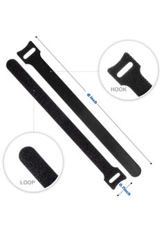 Peachjoy 80PCS Reusable Cable Ties, Black Adjustable 6-Inch Cord Organizer Ties, Multi-purpose Hook Loop Cable Management Wire Ties for Organizing Home, Office, Data Centers  - Image 3