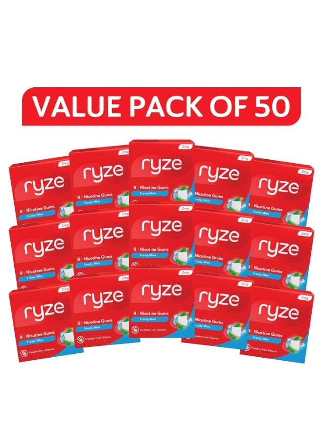 رايز علكة رايز نيكوتين ٢ ملغ | عبوة من ٥٠ قطعة (٤٥٠ علكة) | بنكهة النعناع المنعش | التخلص من التدخين والتبغ | لطيفة على الحلق | معتمدة من إدارة الغذاء والدواء الأمريكية | خالية من السكر | تبييض الأسنان - Image 1
