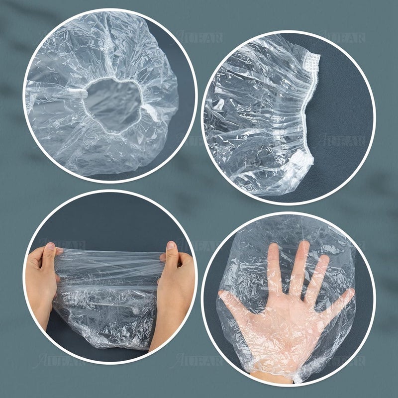 AUEAR , 100 Pcs Disposable Arm Sleeves Covers Protectors Waterproof Oversleeves with Elastic End for Arm Protection - Image 3