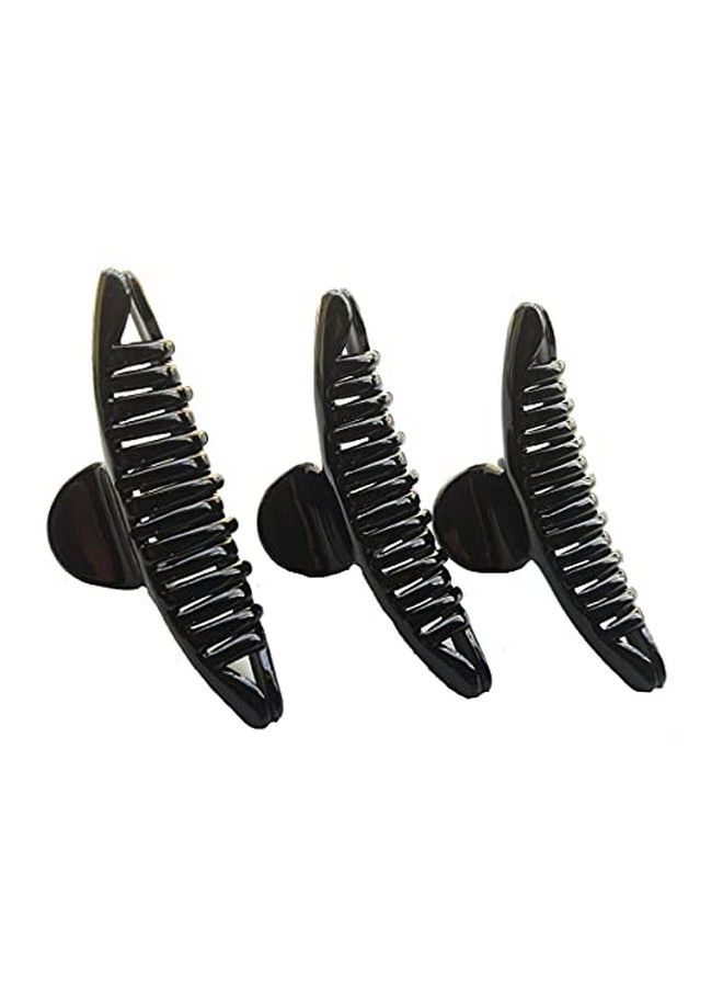 BIRDWARE BigSize Imported Acrylic Material Stone Butterfly Hair Clips For Women (Pack of 3 Pc) | Hair Clutchers | Hair Clip (Black) - Image 2