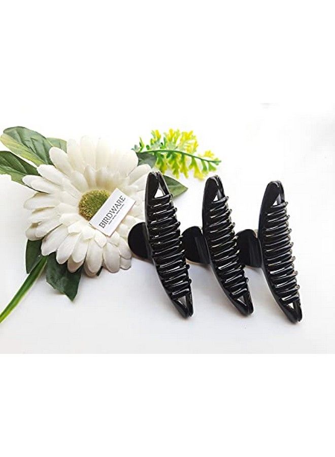 BIRDWARE BigSize Imported Acrylic Material Stone Butterfly Hair Clips For Women (Pack of 3 Pc) | Hair Clutchers | Hair Clip (Black) - Image 3