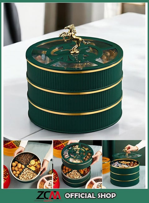 Three Layer Fruit Plate and Snack Storage Box with Creative Light Luxury Design for High-End Homes