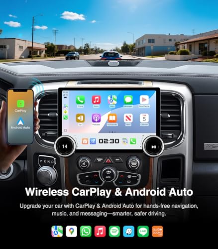 AINAVI 11.5 inch Touchscreen Car Stereo Radio for Dodge Ram 1500 2500 3500 2013-2018(Manual & Auto AC) Replacement Dash Kit w/Wired Wireless CarPlay Android Auto GPS Navigation (Double Knobs) - Image 3