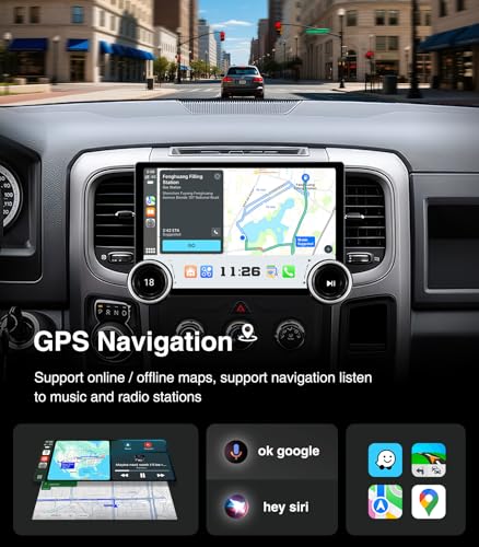 AINAVI 11.5 inch Touchscreen Car Stereo Radio for Dodge Ram 1500 2500 3500 2013-2018(Manual & Auto AC) Replacement Dash Kit w/Wired Wireless CarPlay Android Auto GPS Navigation (Double Knobs) - Image 4