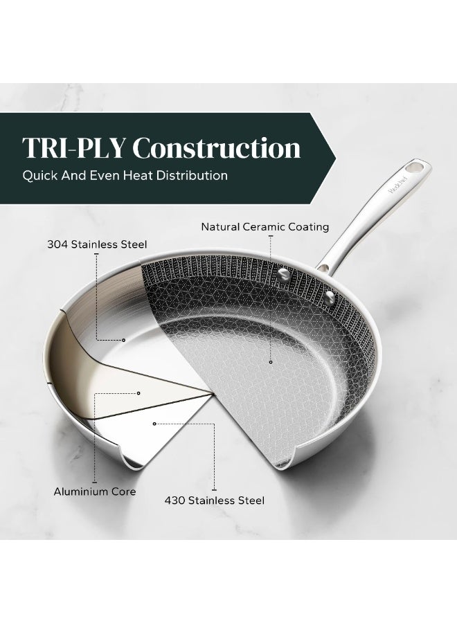 Redchef مقلاة ريدشيف جيم سيريز سيراميك روك هوني كومب، أدوات مطبخ خالية من مركبات PFAS وPTFE وPFOA، مناسبة لجميع أنواع المواقد - Image 2
