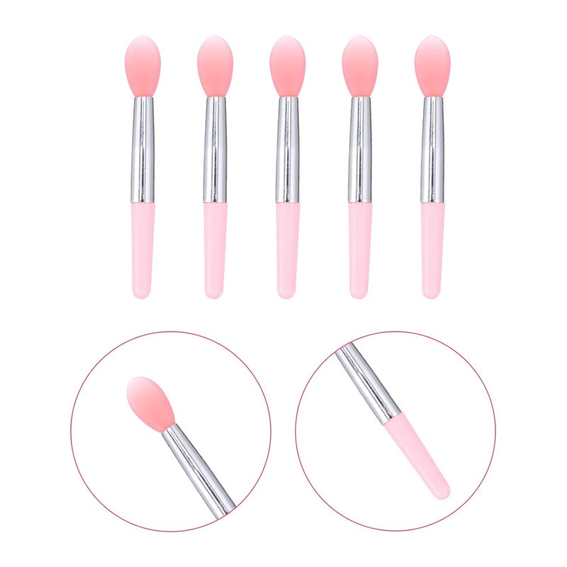 12pcs Silicone Lip Brush Set Red Mini Lipstick Applicator with Pink Handle Reusable Lip Mask Applicator for Precise Makeup and Balm Application Travel-friendly Cosmetic Tool - Image 5