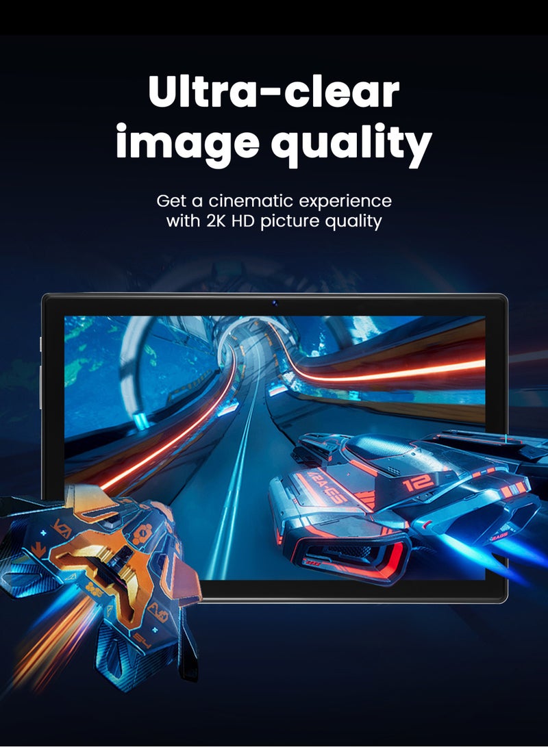 اكس برايم i16 Pro Max + تابلت ذكي رفيع بشاشة كبيرة 10.1 بوصة، يعمل بنظام أندرويد 15، مزود بلوحة مفاتيح وقلم، وذاكرة وصول عشوائي (RAM) سعة 16 جيجابايت، وذاكرة قراءة فقط (ROM) سعة 1 تيرابايت، وشريحتي اتصال، وشبكة 5G، وواي فاي، وكاميرا مزدوجة، ومعالج ثماني النواة، باللون الرمادي - Image 4