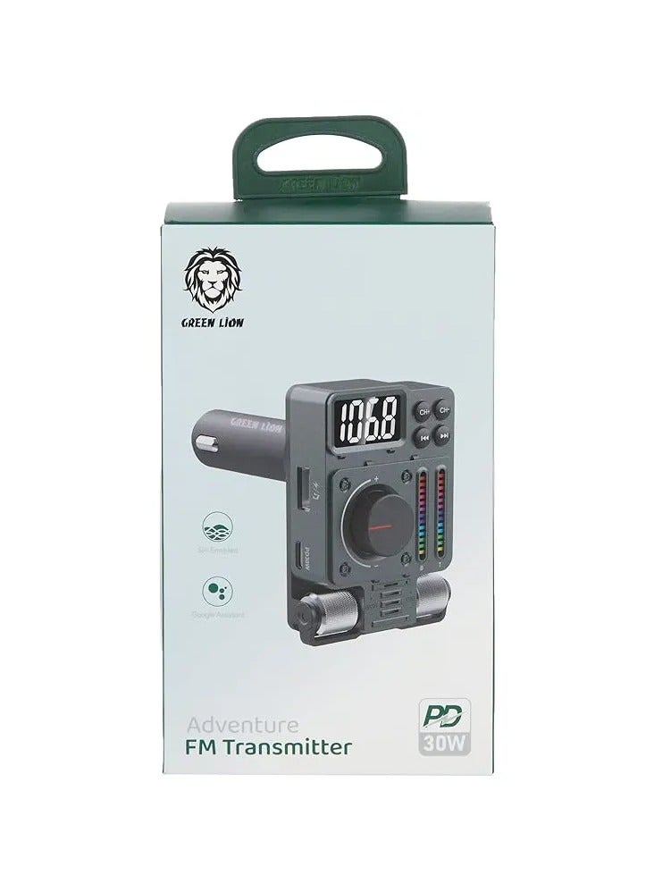 GREEN LION Adventure FM Transmitter PD 30W / Music Player for Car / FM Bluetooth Transmitter / Fast Charge Support / USB Max Capacity: 32GB - Green - Image 5