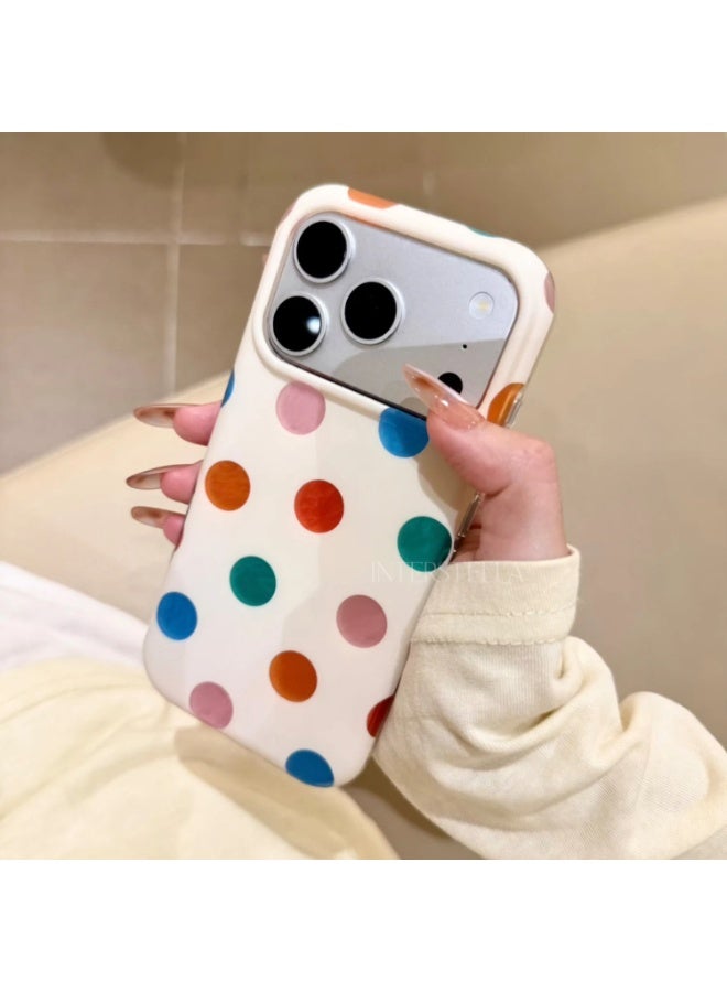كفر iPhone 17 Pro، كفر هاتف بنقشة نقاط لطيفة مع غطاء خلفي واقٍ، كفر خفيف مقاوم للصدمات مع حافة مرتفعة لحماية الكاميرا لهاتف Apple iPhone 17 Pro - Image 3