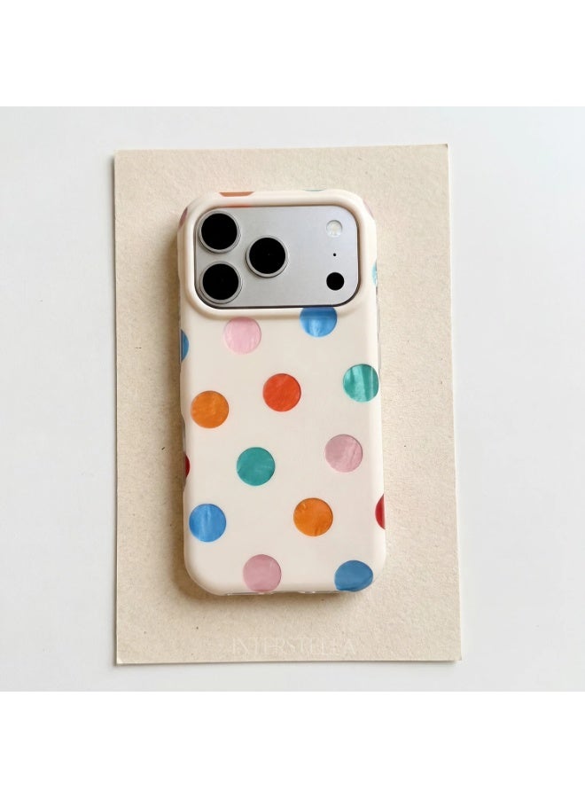 كفر iPhone 17 Pro، كفر هاتف بنقشة نقاط لطيفة مع غطاء خلفي واقٍ، كفر خفيف مقاوم للصدمات مع حافة مرتفعة لحماية الكاميرا لهاتف Apple iPhone 17 Pro - Image 1