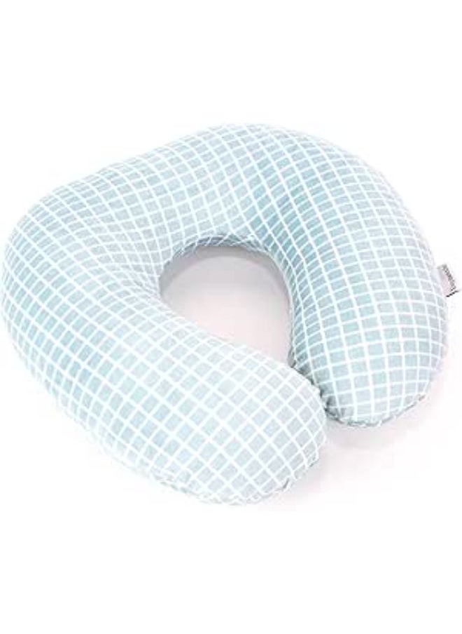 Generic - Comfy striped With Squares Neck Support Soft Fiber Travel Neck Pillow U-Shape For Car, Travel, Office,Airplane and Gifts -  Blue and White - Image 1