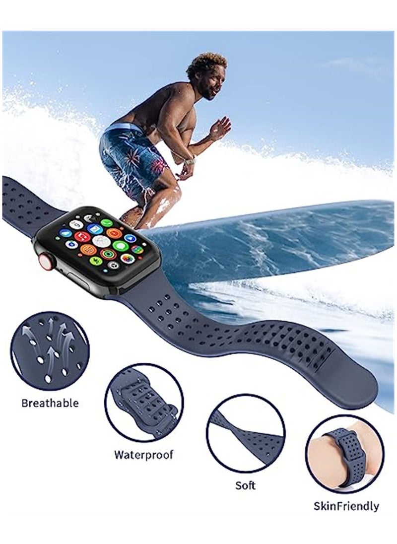 SYOSI - Watch Strap for Apple Ultra Watch Band 49mm/45mm/44mm/42mm 4 Pcs Silicone Watch Strap for Apple Watch Ultra Band Magnetic Folding Buckle Strap For iWatch Ultra Series 8 7 6 5 4 3 2 1 SE - Image 1