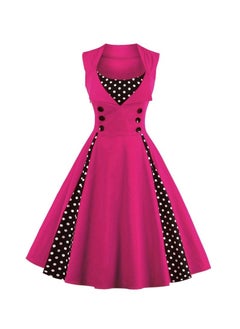 Generic Elegant Retro Women's Dress - Polka Dot Sleeveless Wrap Waist Flared Swing Dress A-Line Mid-Length Summer Dress for Women  - Image 1