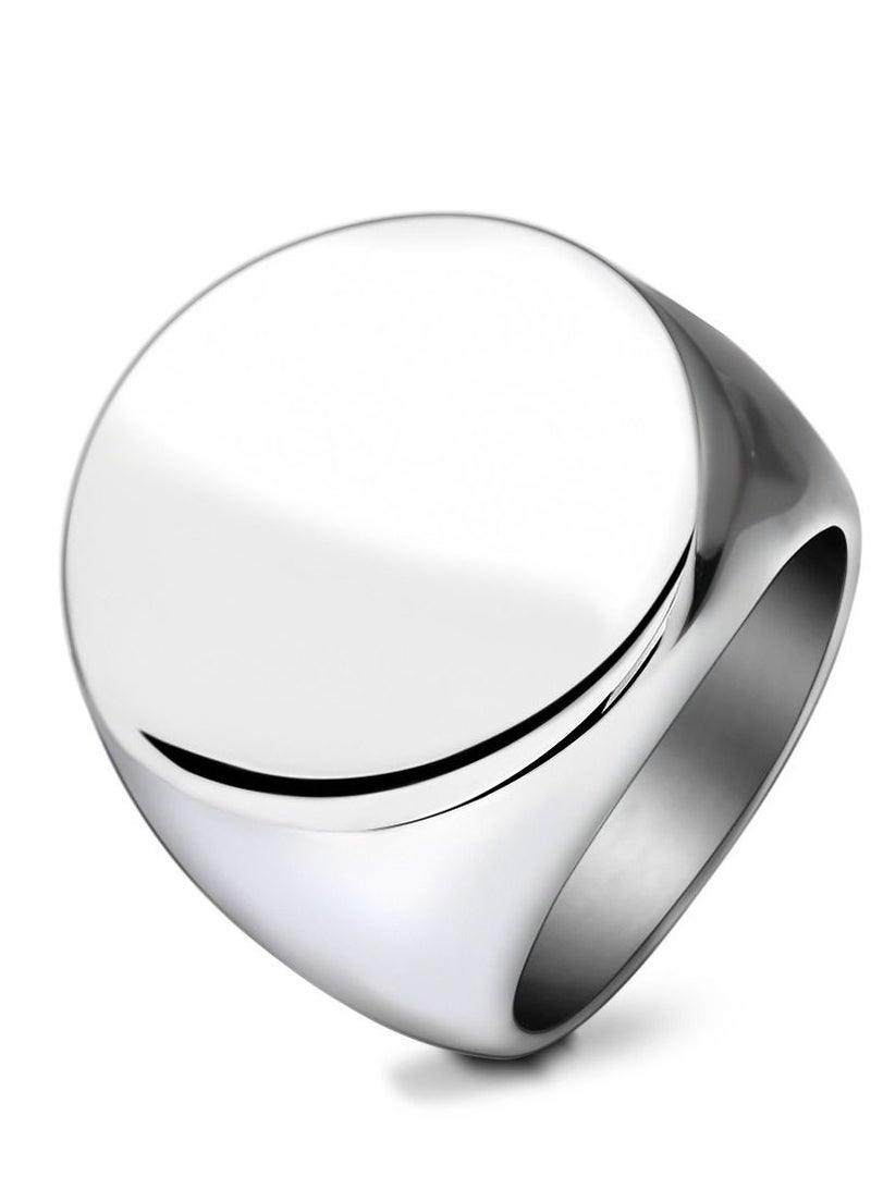 Loquat Stainless Steel Solid Polished Signet Ring