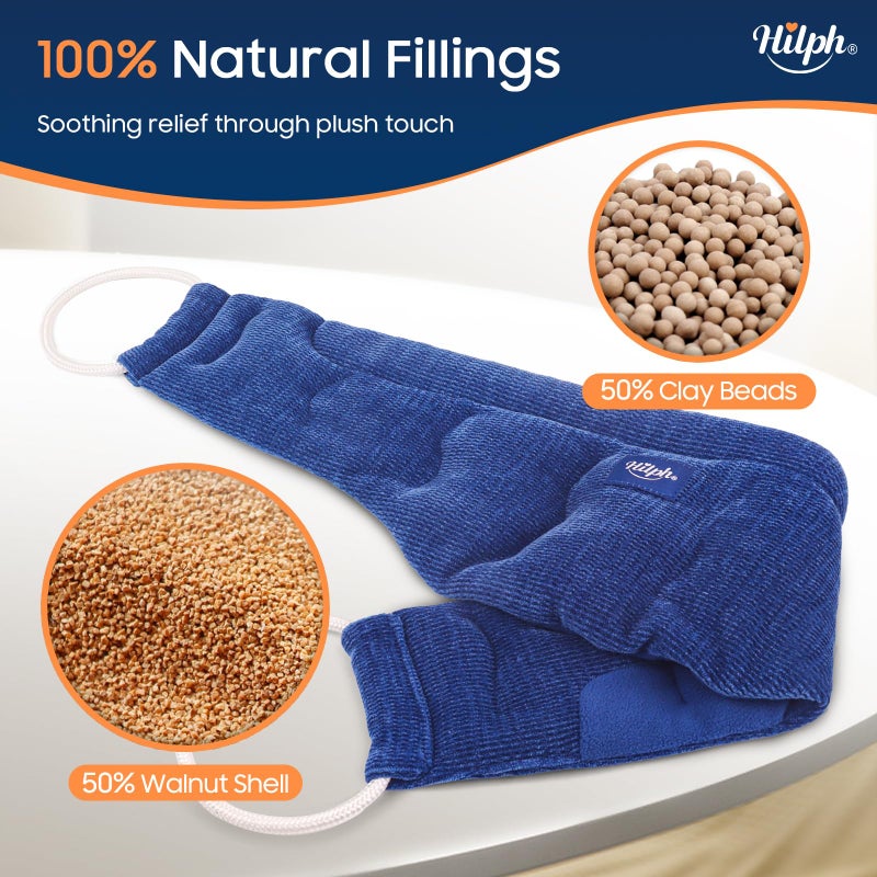 Hilph Microwavable Heating Pad for Neck Shoulder, Long & Extra Wide (34.3" x 6.7") Moist Heat Neck Warmer Wrap for Pain Relief, Weighted Hot Compress for Muscle Relaxation, Gift for Women Men, Seniors - Image 5