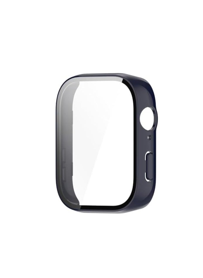 Hard PC Protective Case Compatible with Samsung Galaxy Fit 3 Smart Watch, Matte Slim Guard Bumper Cover with Built-in HD Full Coverage Screen Protector - Midnight Blue