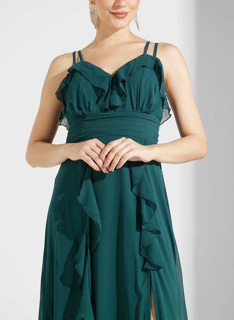 Ella Limited Edition Ruffled Slit Maxi Dress - Image 3
