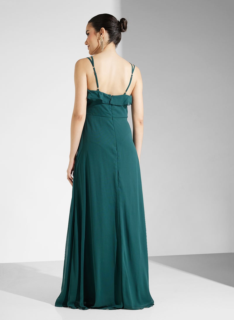 Ella Limited Edition Ruffled Slit Maxi Dress - Image 2