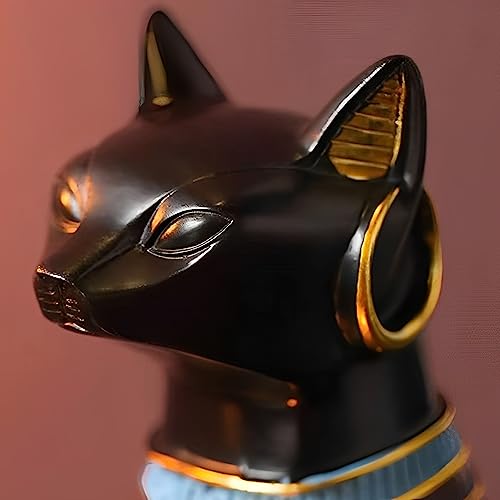 Ni-JASW 9.4 inch Tall Black Egyptian Cat Goddess Bastet Statue, Ancient Egypt Bast Figurines Home Decor - Image 3