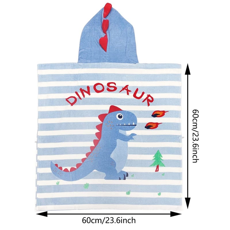 Gneliwm Kids Hooded Beach Towel Poncho Children Bath Towel Wrap Cotton Animal Pattern Toddler Swimming Pool Shower Towel for Boys Girls - Image 4