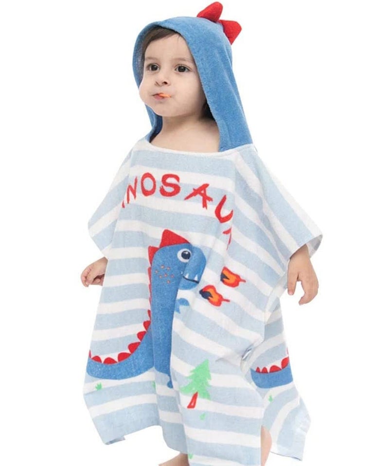 Gneliwm Kids Hooded Beach Towel Poncho Children Bath Towel Wrap Cotton Animal Pattern Toddler Swimming Pool Shower Towel for Boys Girls - Image 1