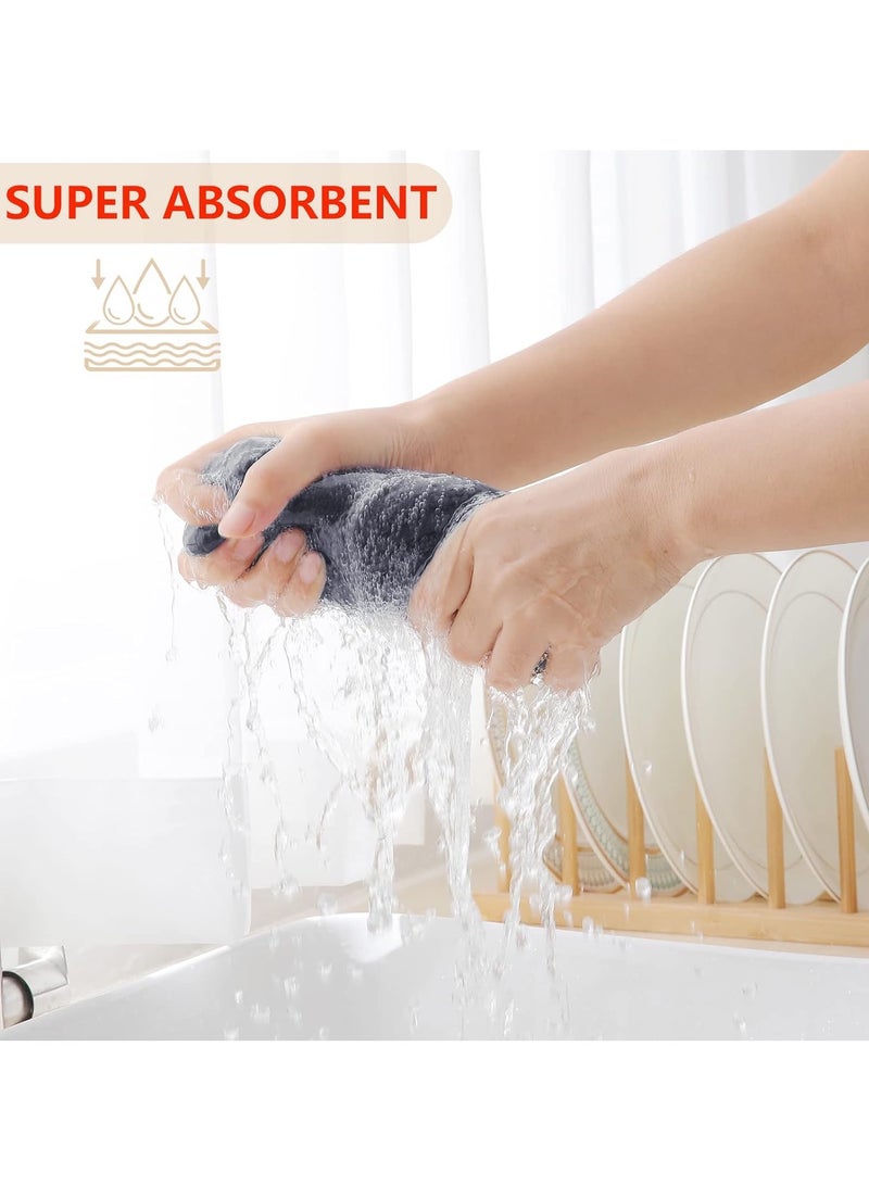 LUNA Home LUNA Home 100% Cotton Waffle Weave Kitchen Dish Cloths, Ultra Soft Absorbent Quick Drying Dish Towels, 34x34CM, 6-Pack, Dark Grey - Image 5