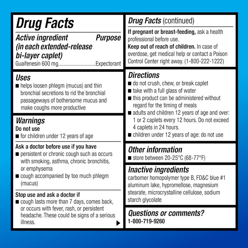 Care Guaifenesin Cough and Mucus Relief ExtendedRelease Tablets 600 mg 12 Hour Expectorant 20 Count - Image 4