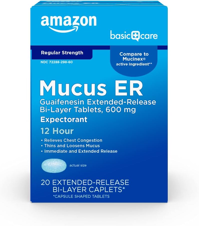 Care Guaifenesin Cough and Mucus Relief ExtendedRelease Tablets 600 mg 12 Hour Expectorant 20 Count - Image 1