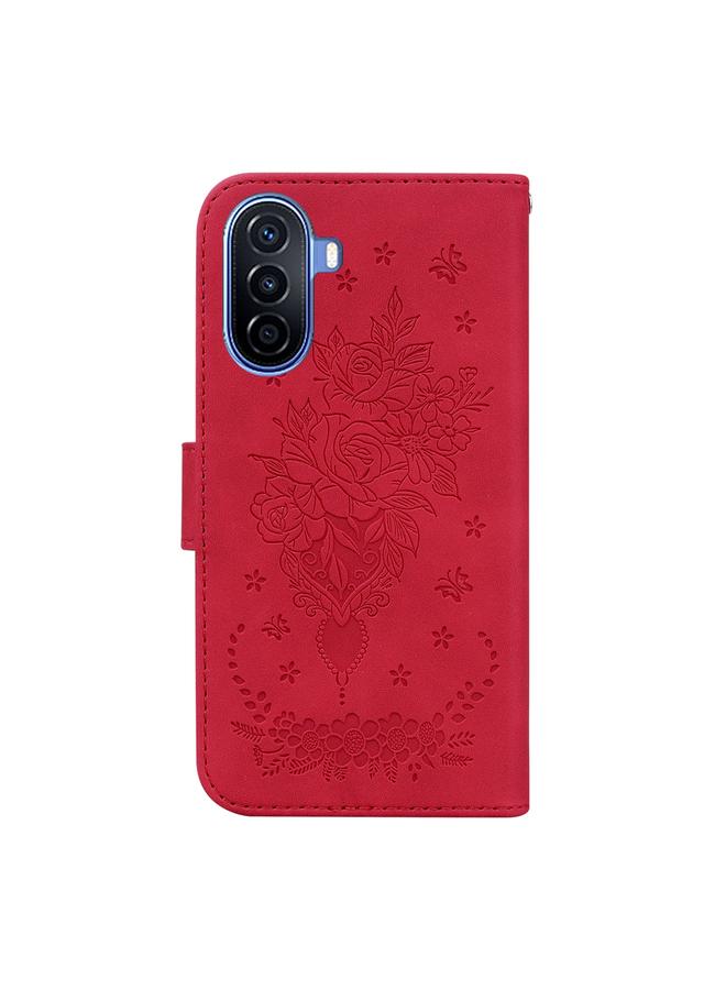 Zaboon Case For Huawei nova Y70 Plus Butterfly Rose Embossed Leather Phone Case - Image 3