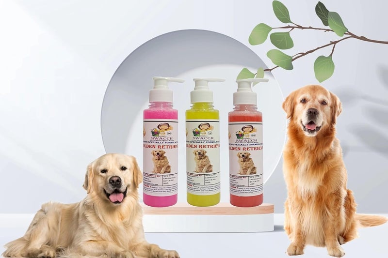 SWACCH Premium Shampoo for Golden Retriever 200MLCombo Pack of 3 Rose Lemon Strawberry - Image 2