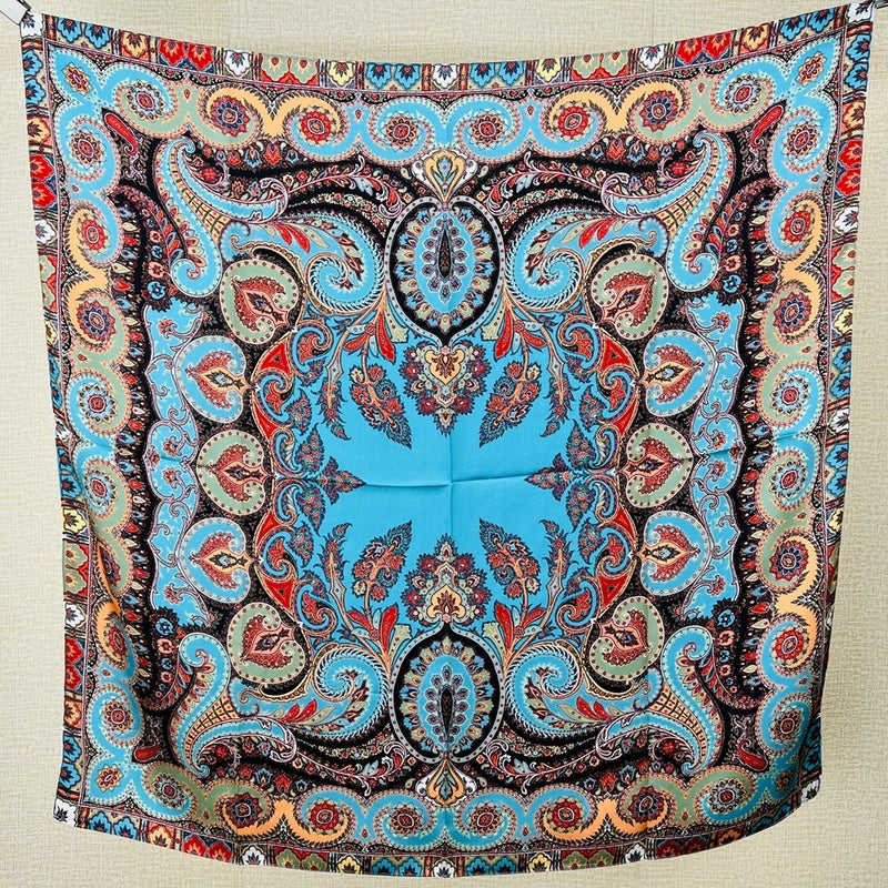 Chinese Style Fresh Preserved Plum Silk Scarf Scarf 100% Mulberry Silk 90 Square Scarf Decorative Scarf Shawl - Image 1
